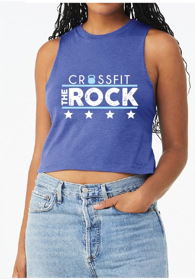 Crossfit the Rock Ladies Cropped Muscle Tank Top