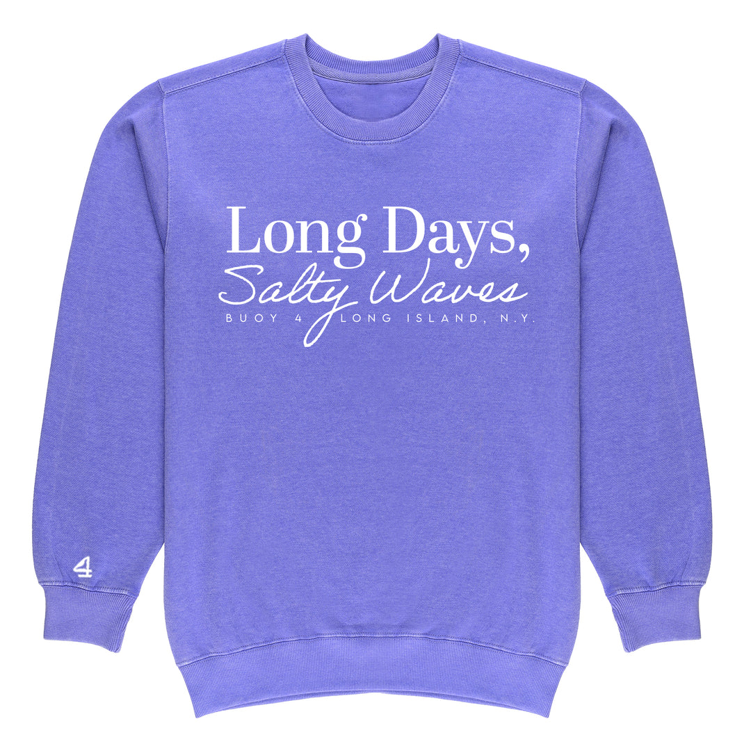 Buoy 4 Long Days Salty Waves  Vintage Crewneck