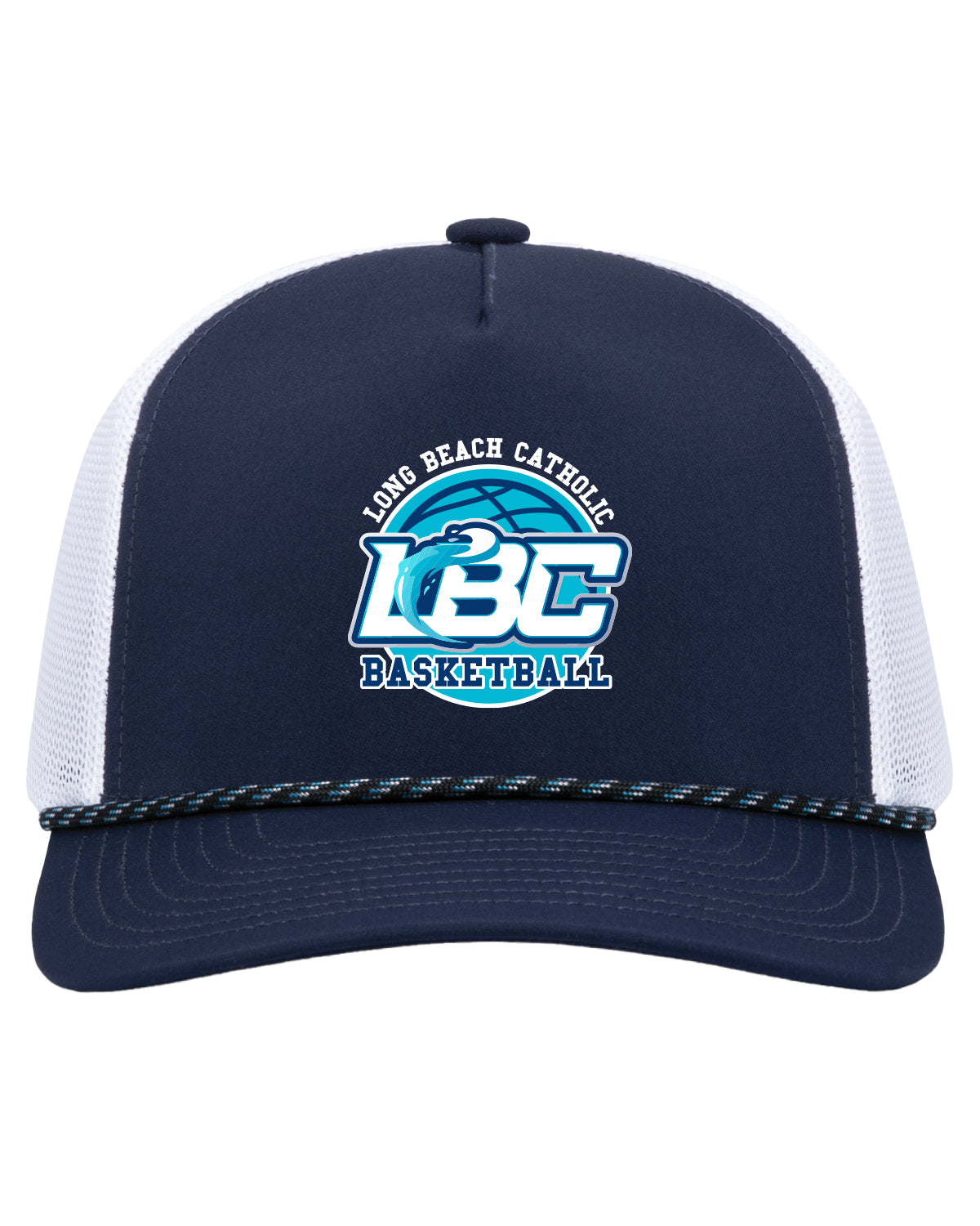 Long Beach Catholic Basketball Trucker Hat with rope