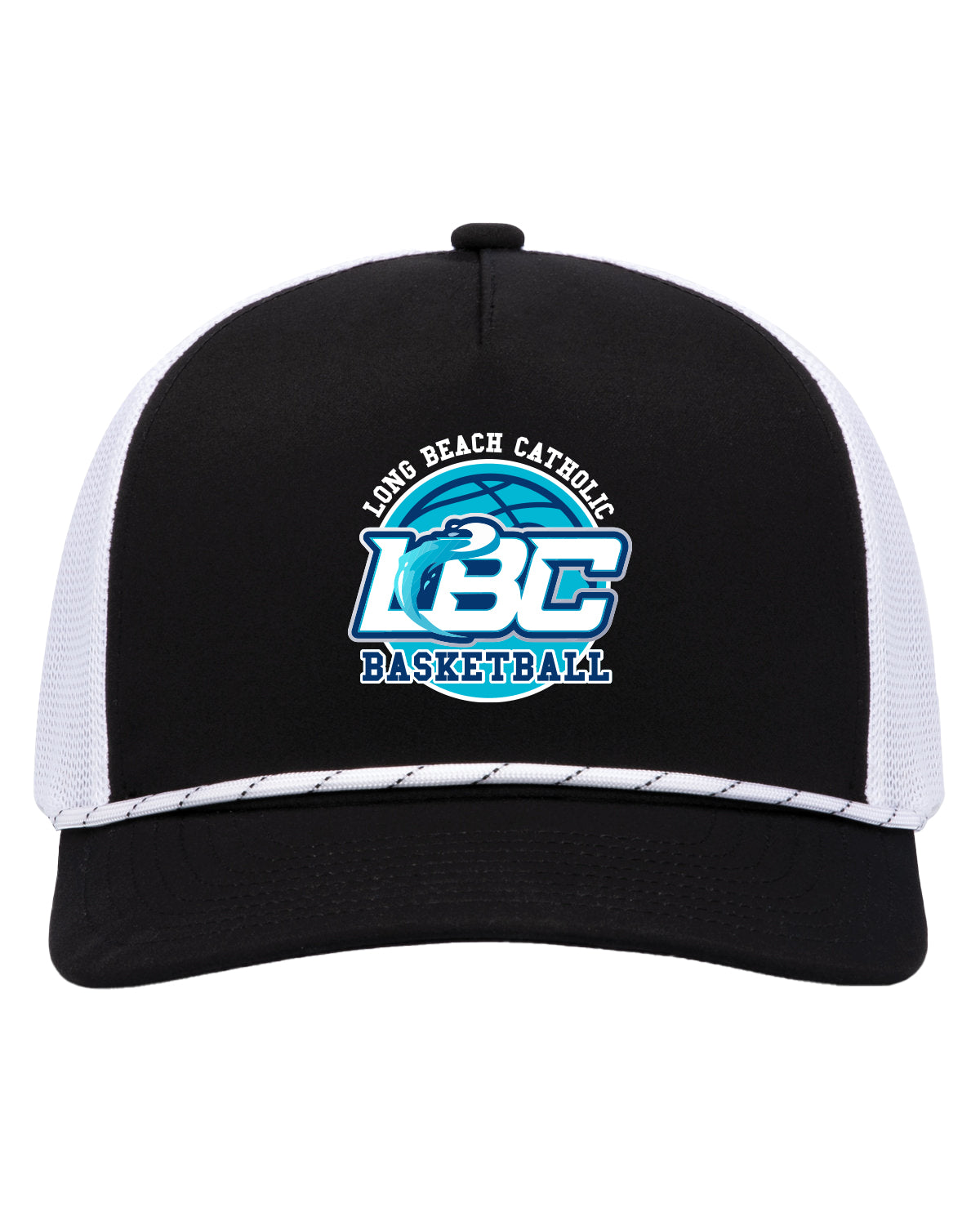 Long Beach Catholic Basketball Trucker Hat with rope