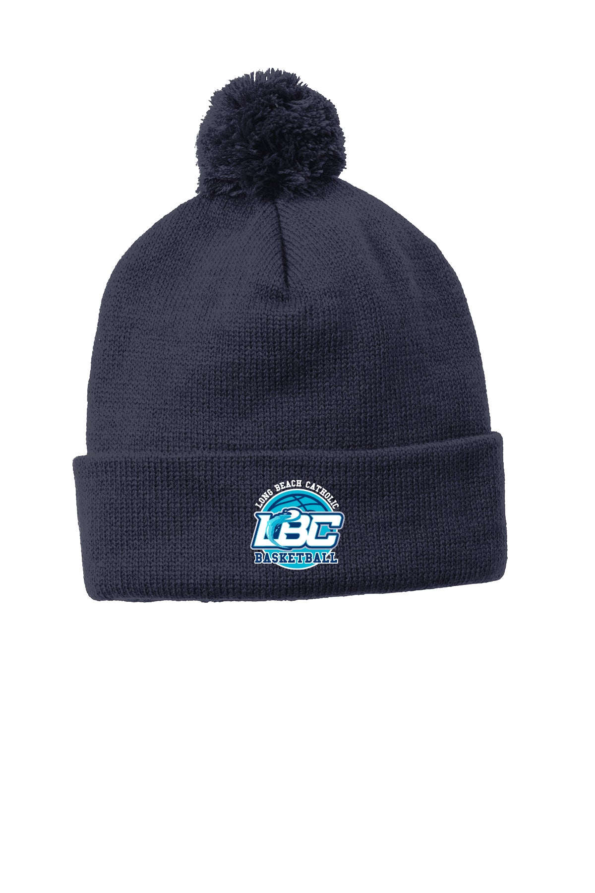 Long Beach Catholic Basketball Pom Pom Beanie