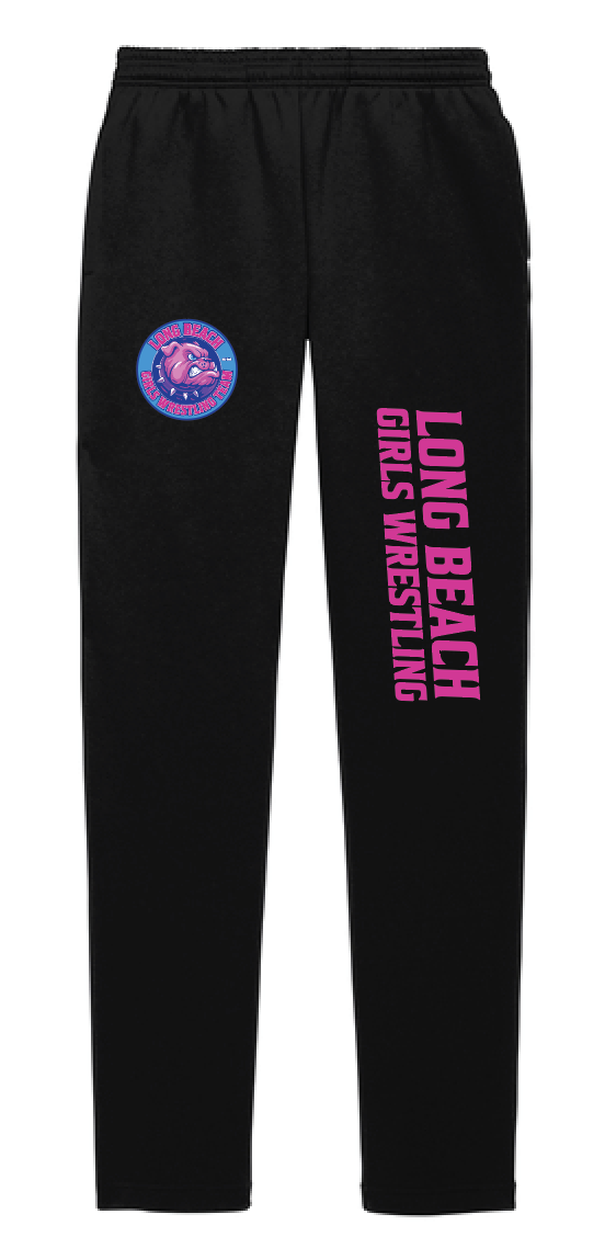 LONG BEACH GIRLS WRESTLING TEAM Adult Open Bottom Sweatpants