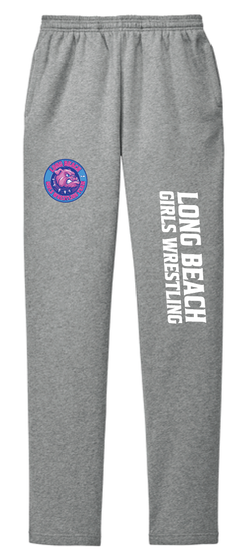 LONG BEACH GIRLS WRESTLING TEAM Adult Open Bottom Sweatpants