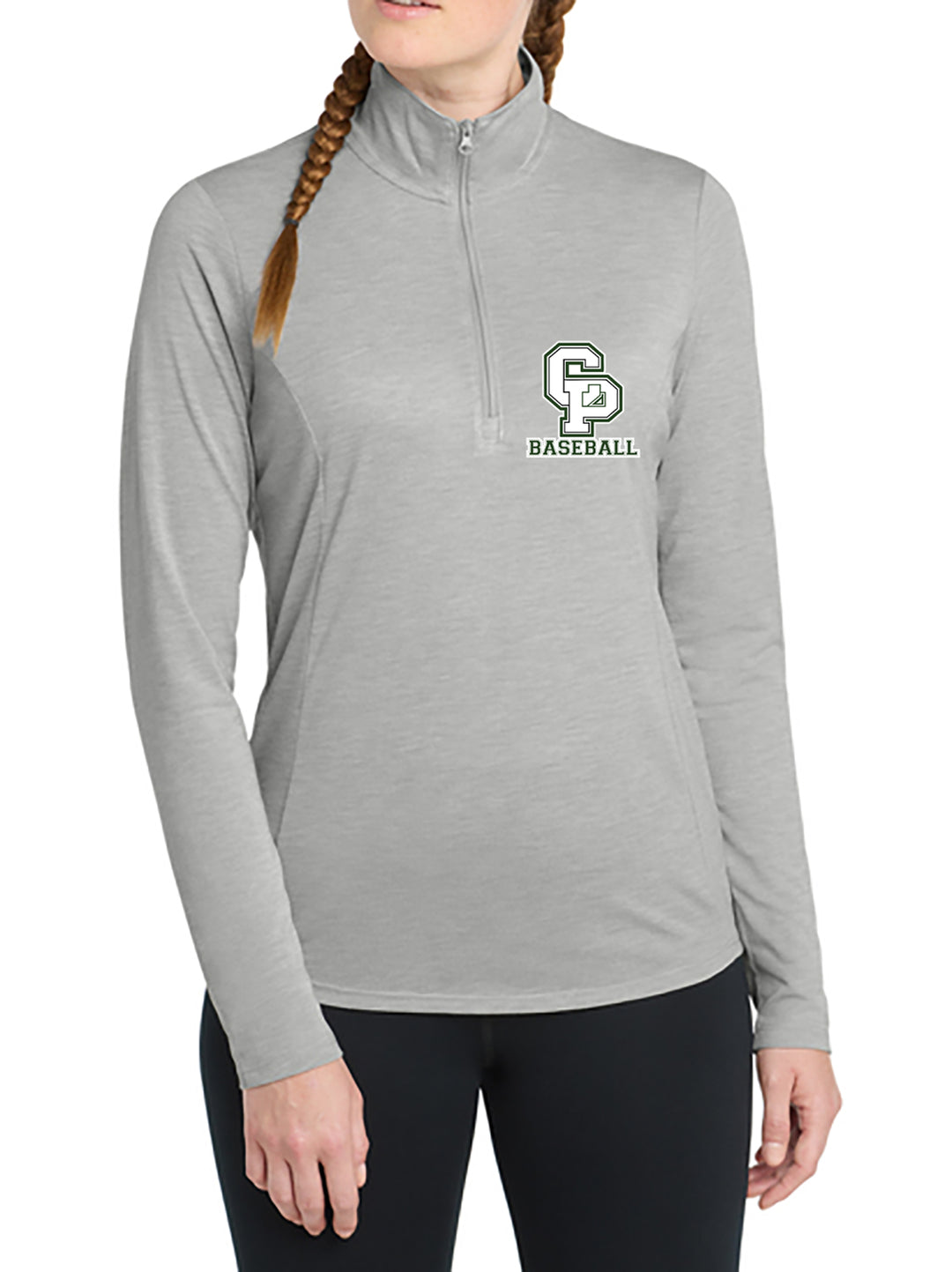 CARLE PLACE BASEBALL Embroidered ladies 1/4 ZIP