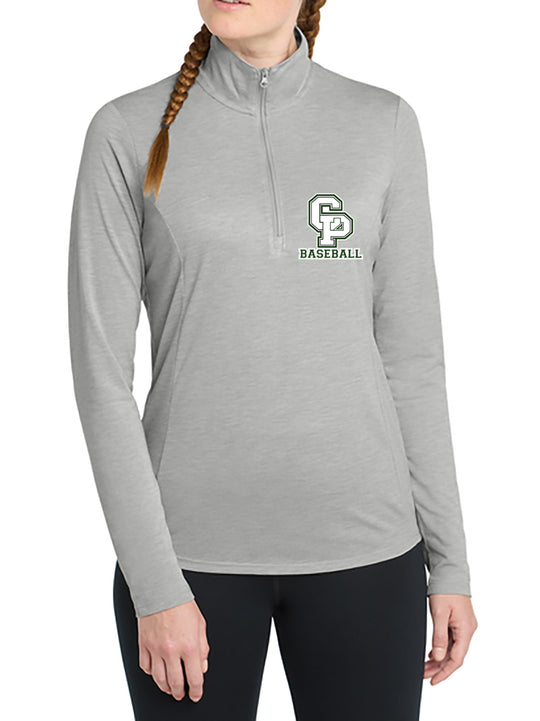 CARLE PLACE BASEBALL Embroidered ladies 1/4 ZIP