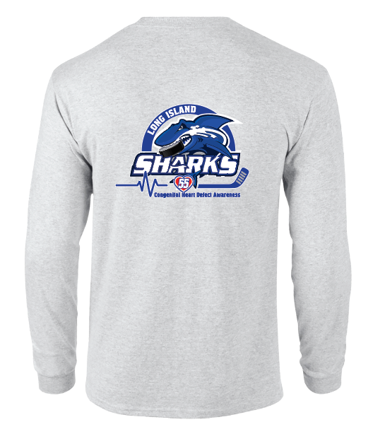 LONG ISLAND SHARKS CHD FUNDRAISER  LONG SLEEVE SHIRT
