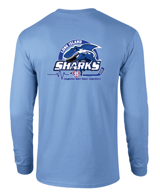 LONG ISLAND SHARKS CHD FUNDRAISER  LONG SLEEVE SHIRT