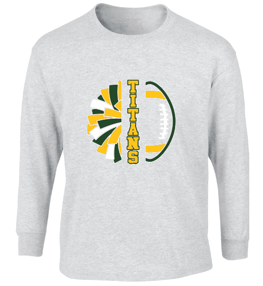 LYNBROOK TITANS FOOTBALL AND CHEER  COMBO LONG SLEEVE TEE