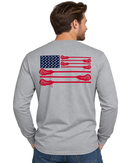 reLAX By The Sea - USA - Adult Heather Gray - Long Sleeve