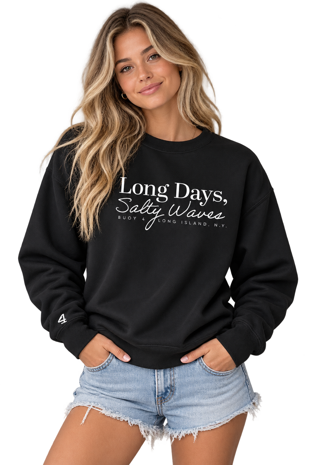 Buoy4 Long Days Salty Waves Crewneck Sweatshirt