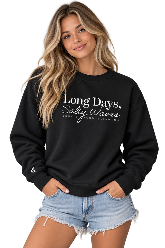 Buoy4 Long Days Salty Waves Crewneck Sweatshirt
