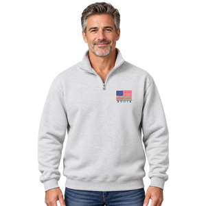 Buoy4 flag MENS Printed 1/4-Zip Cadet Collar Sweatshirt