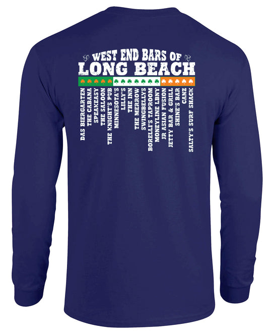 LONG BEACH IRISH DAY West End Bars of Long Beach Long Sleeve Graphic t-shirt