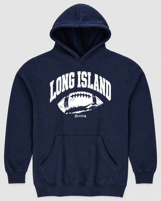 LONG ISLAND NY MAP FOOTBALL HOODIE