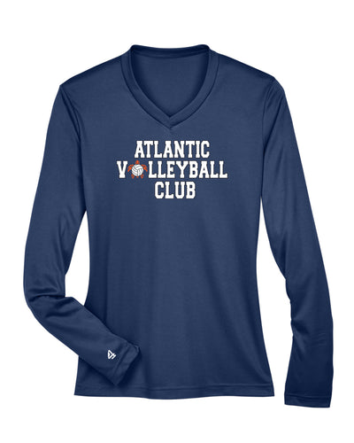 Atlantic Volleyball Club Ladies' Zone Performance V-neck Long-Sleeve T-Shirt
