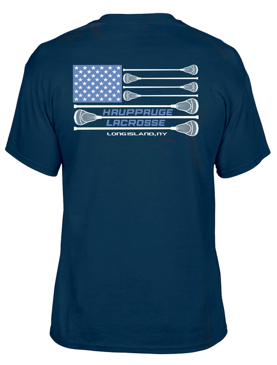 Hauppauge Eagles Lacrosse Flag Tshirt