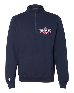 Titans Football embroidered  1/4 zip Long sleeve sweatshirt