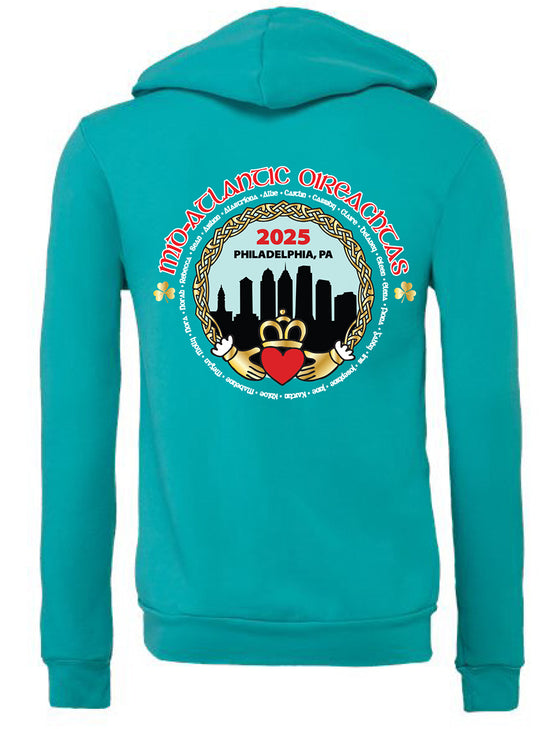 Mid-Atlantic Oireachtas Teal Adult Size only Full Zip Hoodie