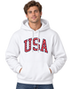 Buoy4 USA Embroidered Plaid Stars applique White Hoodie