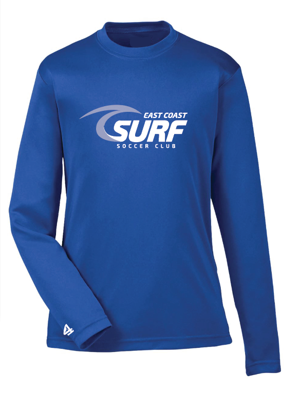 East Coast Surf Soccer Club Logo Long Performance sleeve T-shirt