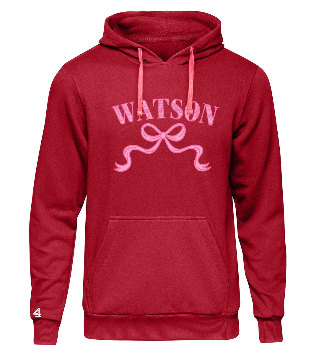 WATSON ELEMENTARY WILDCATS pink Bow Hoodie
