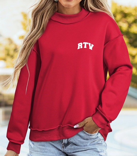 SSHS Red and Blue Arch Logo Oversized Mock Neck Sweatshirt (RESTOCKING SOON!)