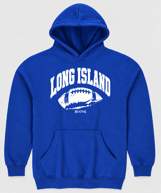 LONG ISLAND NY MAP FOOTBALL HOODIE