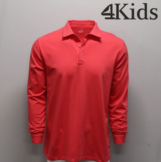 Youth Button Cuff Long Sleeve Polo