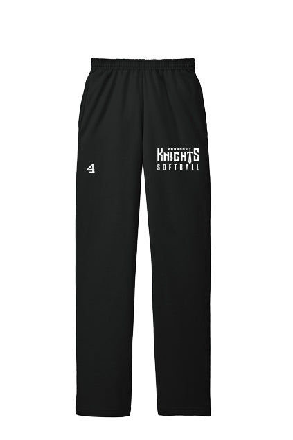 Lynbrook Knights Softball Logo Open Bottom Sweatpants