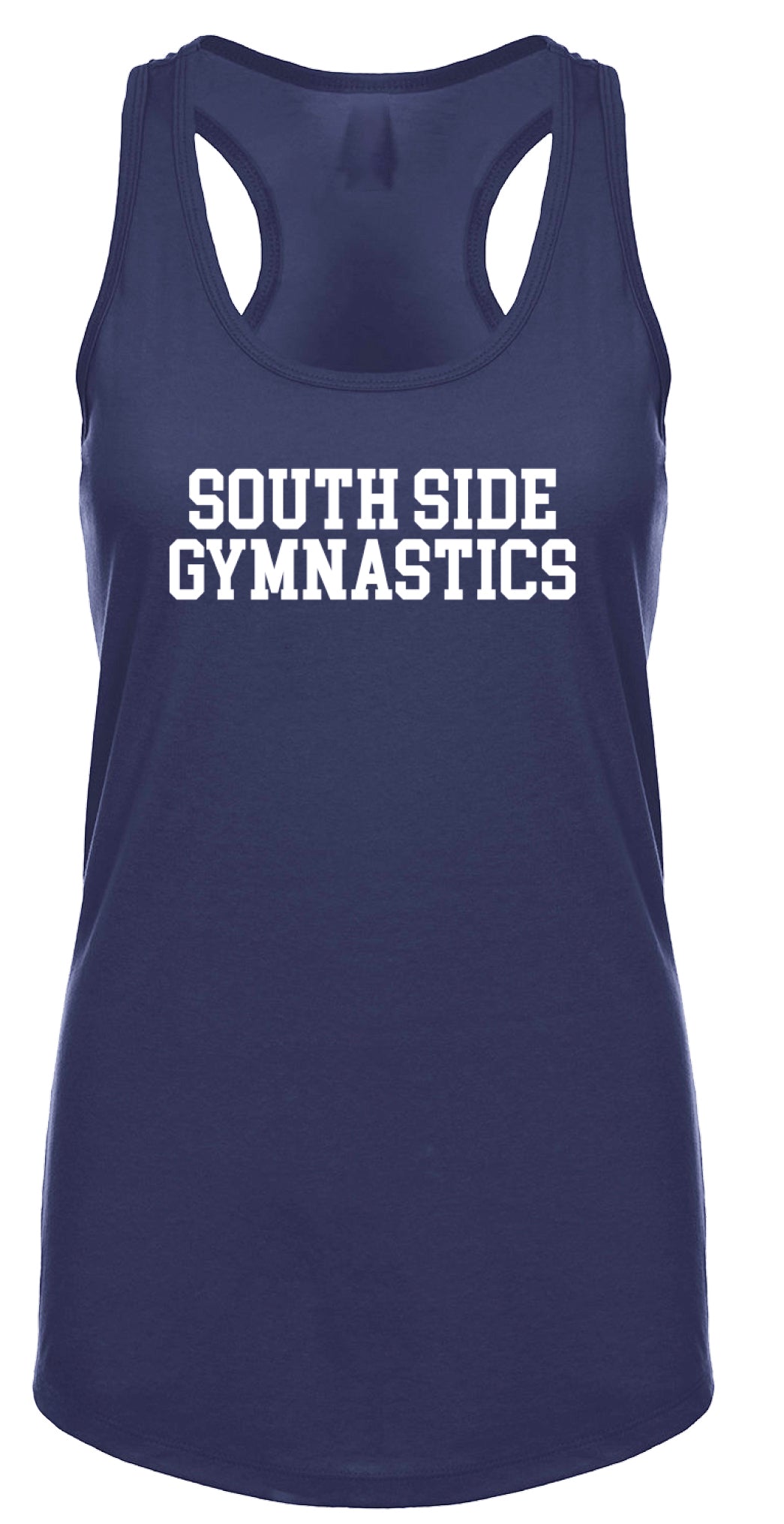 SOUTH SIDE VARSITY GYMNASTICS Ladies Racerback Tank Tops