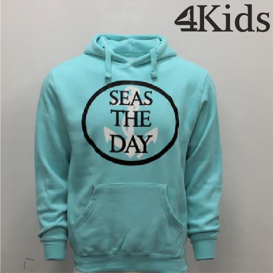 Seas The Day - Youth Teal Hoodie