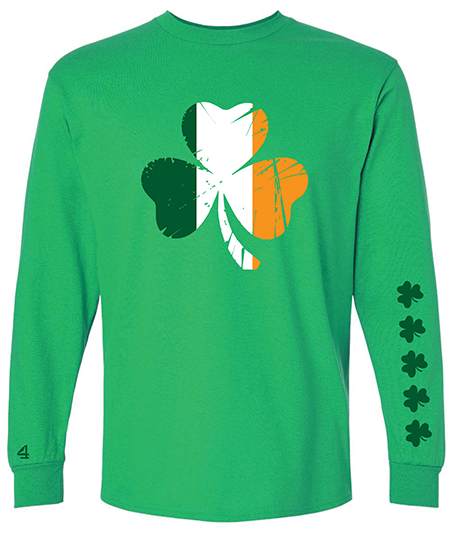 Buoy 4 Lucky Shamrock Sleeve LS Tee