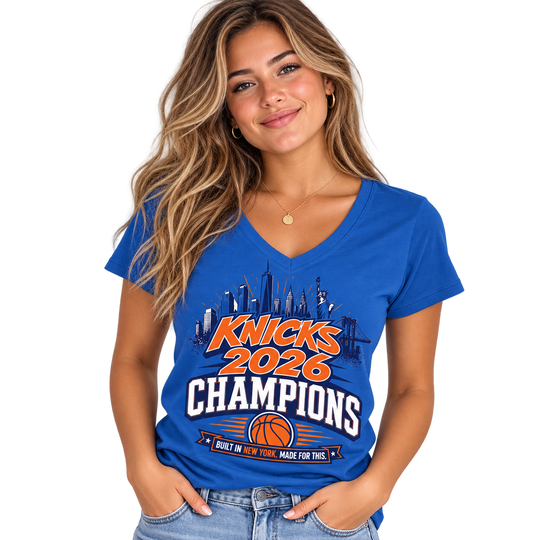 KNICKS CHAMPIONS WOMEN'S V-NECK TSHIRT