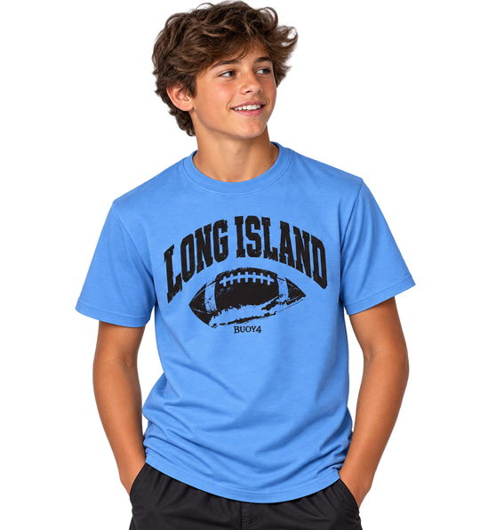 LONG ISLAND NY MAP FOOTBALL GRAPHIC TEE
