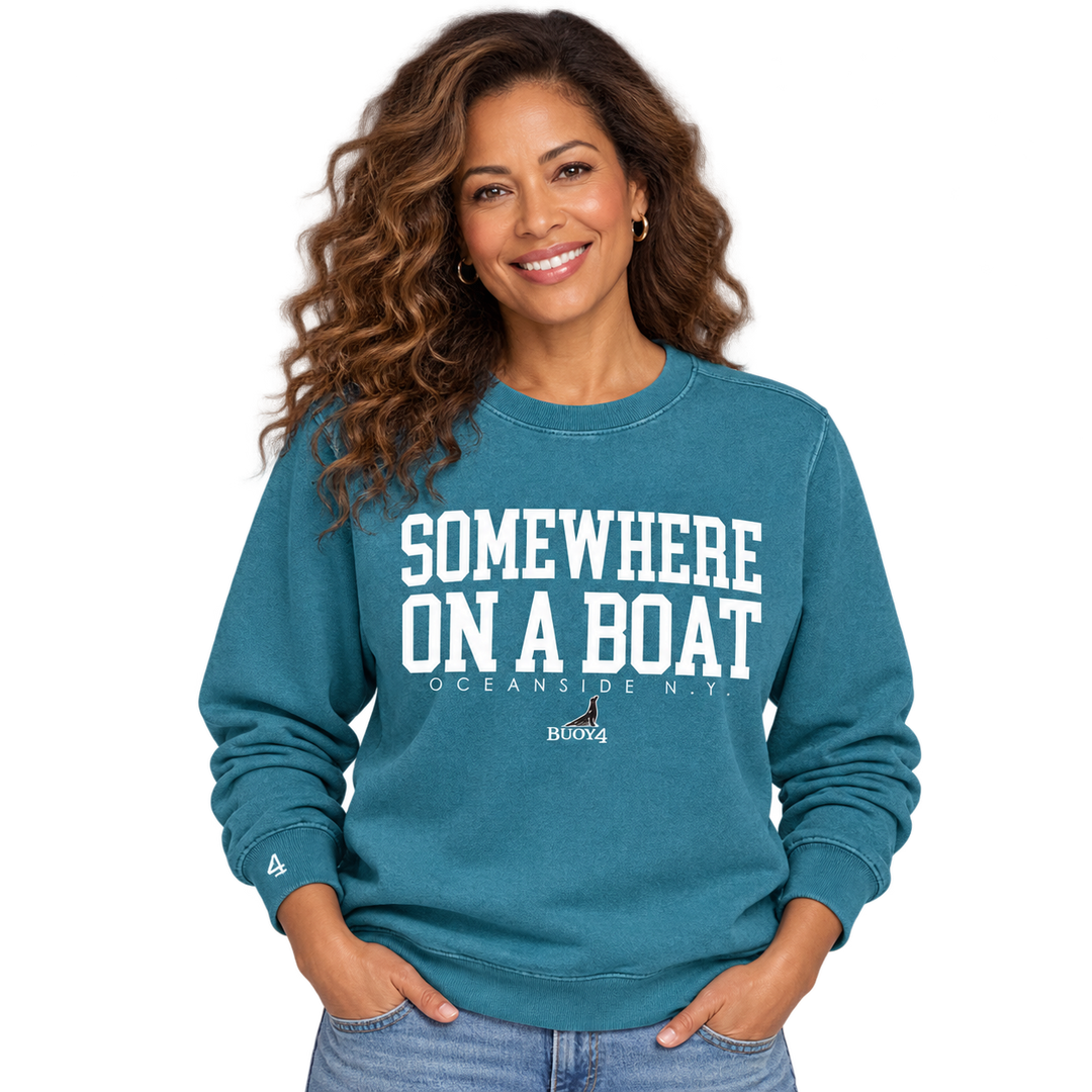Buoy4 Somewhere on a Boat Crewneck Sweatshirt