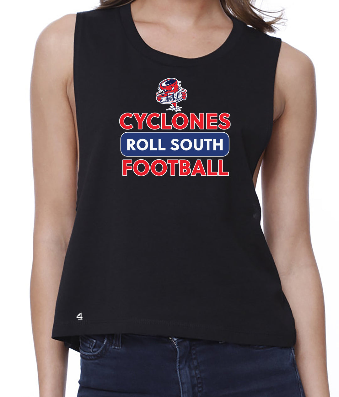 South Side High School Football Cyclone Women's Muscle Cropped Tshirt