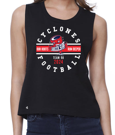 South Side High School Football Cyclone 2024 Women's Muscle Cropped Tshirt