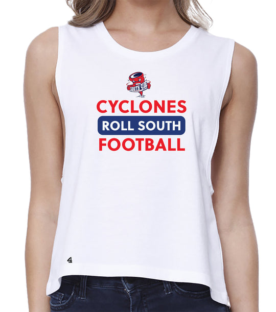 South Side High School Football Cyclone Women's Muscle Cropped Tshirt
