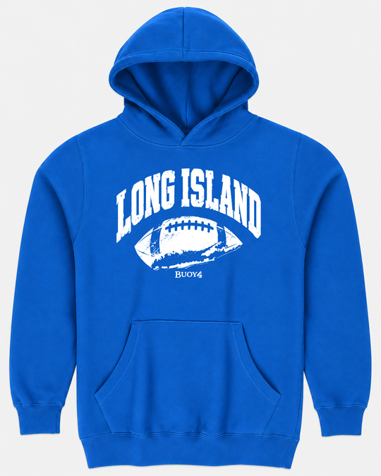 LONG ISLAND NY MAP FOOTBALL HOODIE