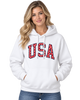 Buoy4 USA Embroidered Plaid Stars applique White Hoodie