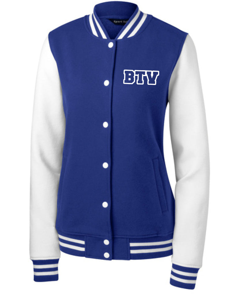 SSHS Red and Blue Printed Ladies Fleece Varsity Jacket