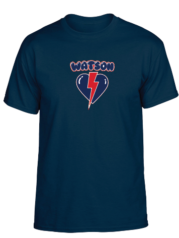 WATSON ELEMENTARY WILDCATS Lightning Heart T-shirt