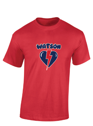 WATSON ELEMENTARY WILDCATS Lightning Heart T-shirt