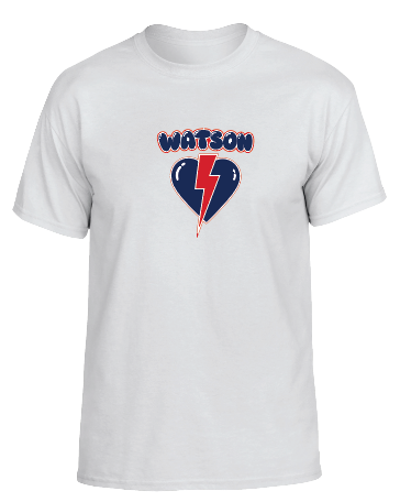 WATSON ELEMENTARY WILDCATS Lightning Heart T-shirt
