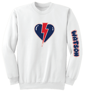 WATSON ELEMENTARY WILDCATS Lightning Heart CrewNeck Sweatshirt