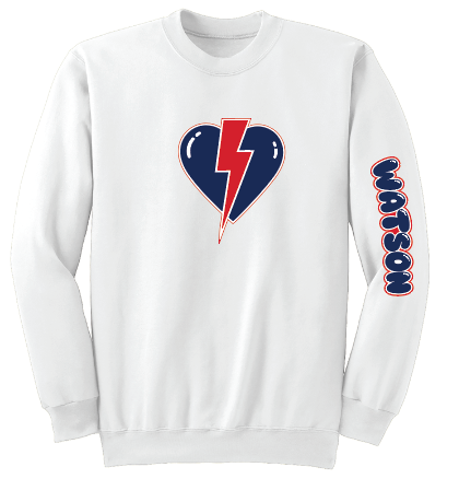 WATSON ELEMENTARY WILDCATS Lightning Heart CrewNeck Sweatshirt