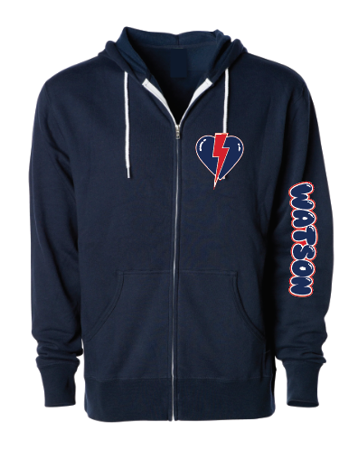 WATSON ELEMENTARY WILDCATS Lightning Heart Full Zip Hoodie