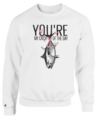 Buoy4 V Day Catch of the Day Crewneck Sweatshirts