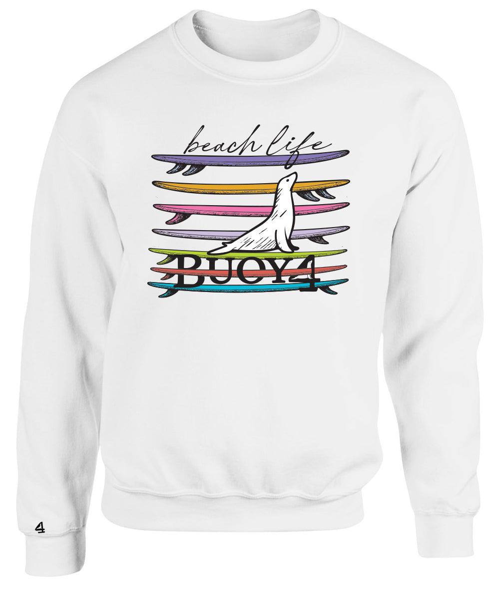Buoy 4 Beach Life Crewneck Sweatshirt