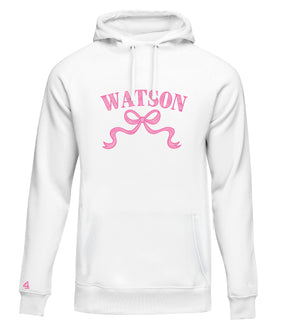 WATSON ELEMENTARY WILDCATS pink Bow Hoodie